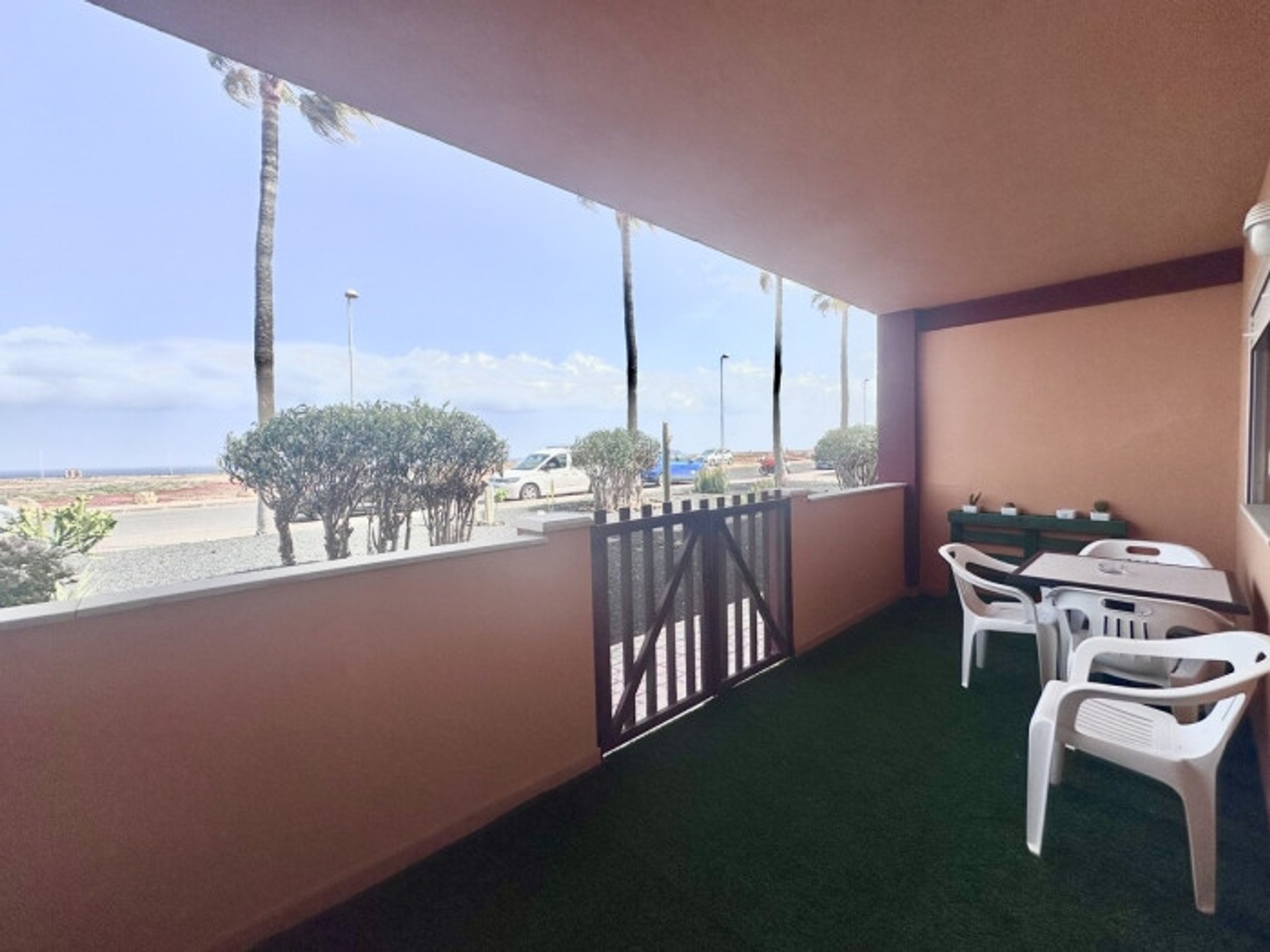 Covered terrace with outdoor seating
