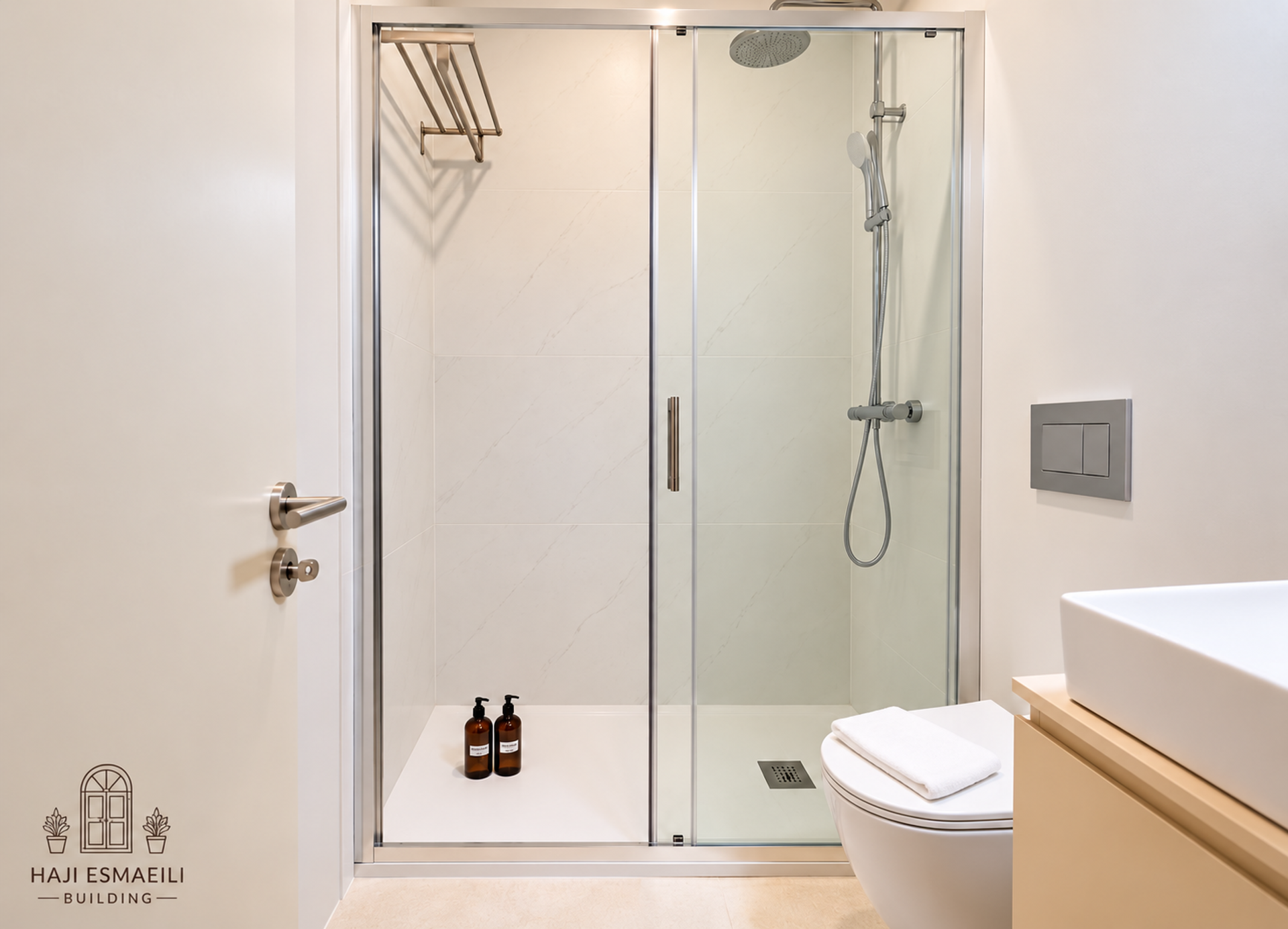 Bathroom with glass shower