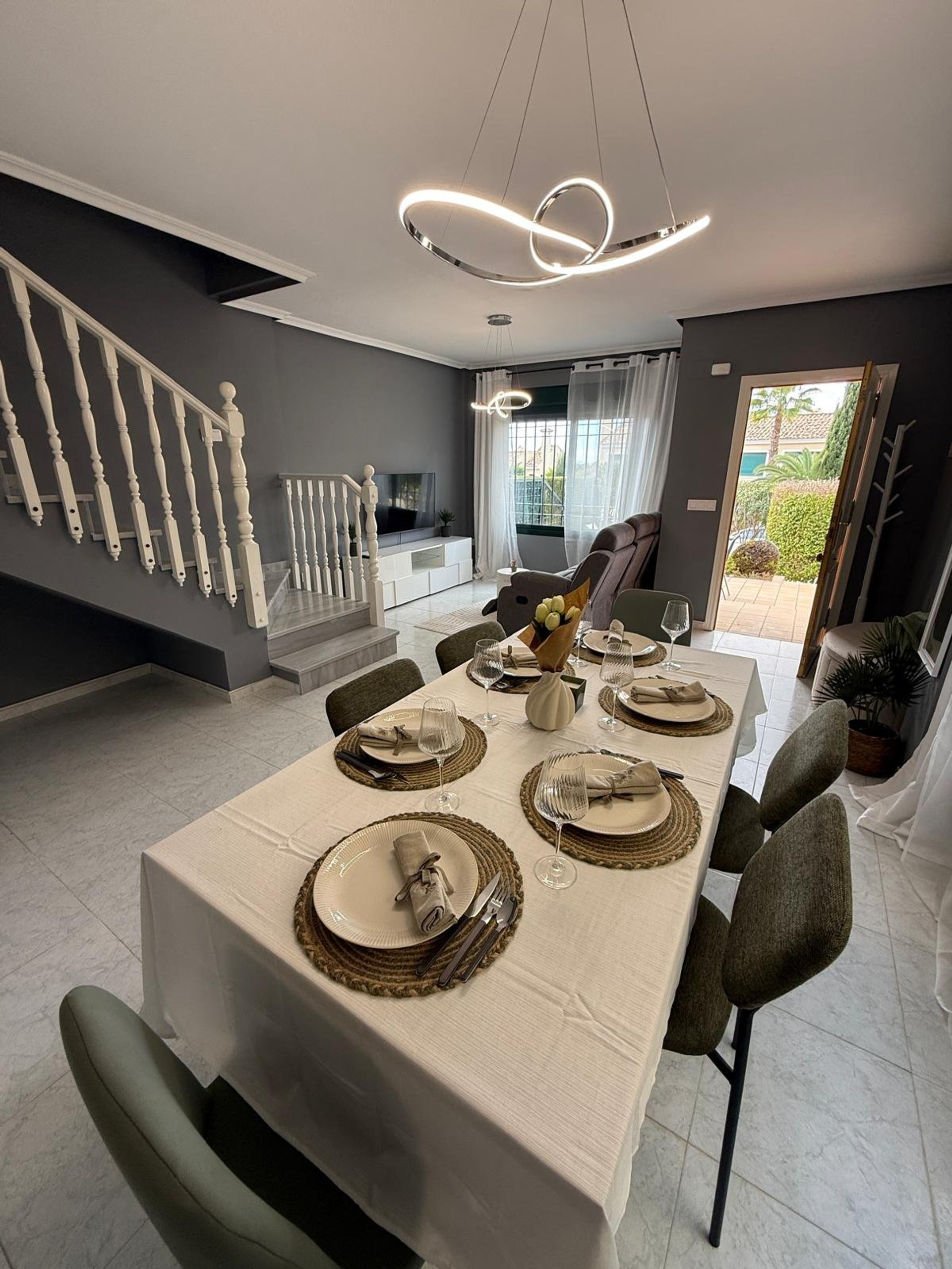 Dining table and living area