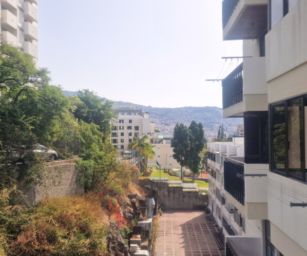 View from window over neighborhood