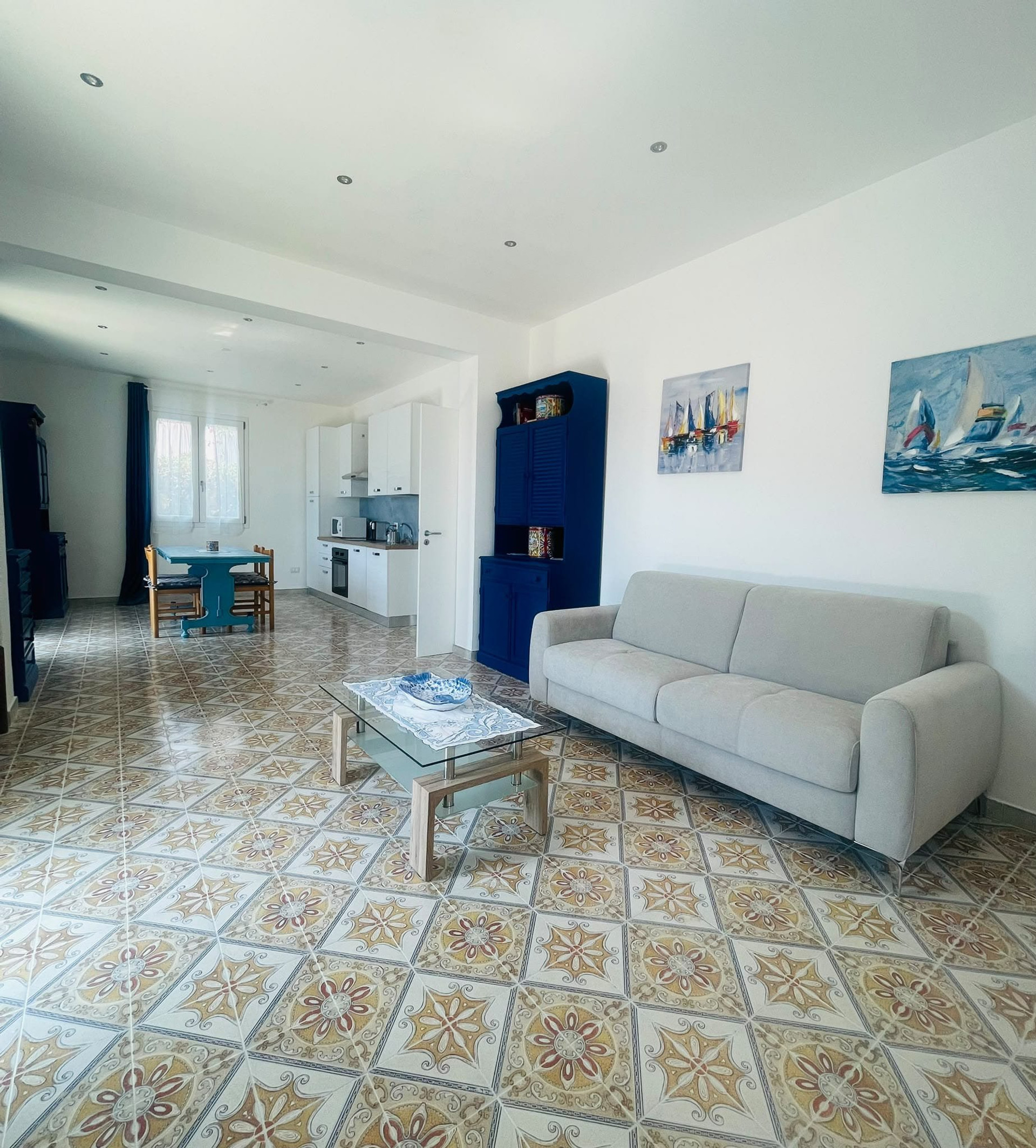 Open living room and kitchen
