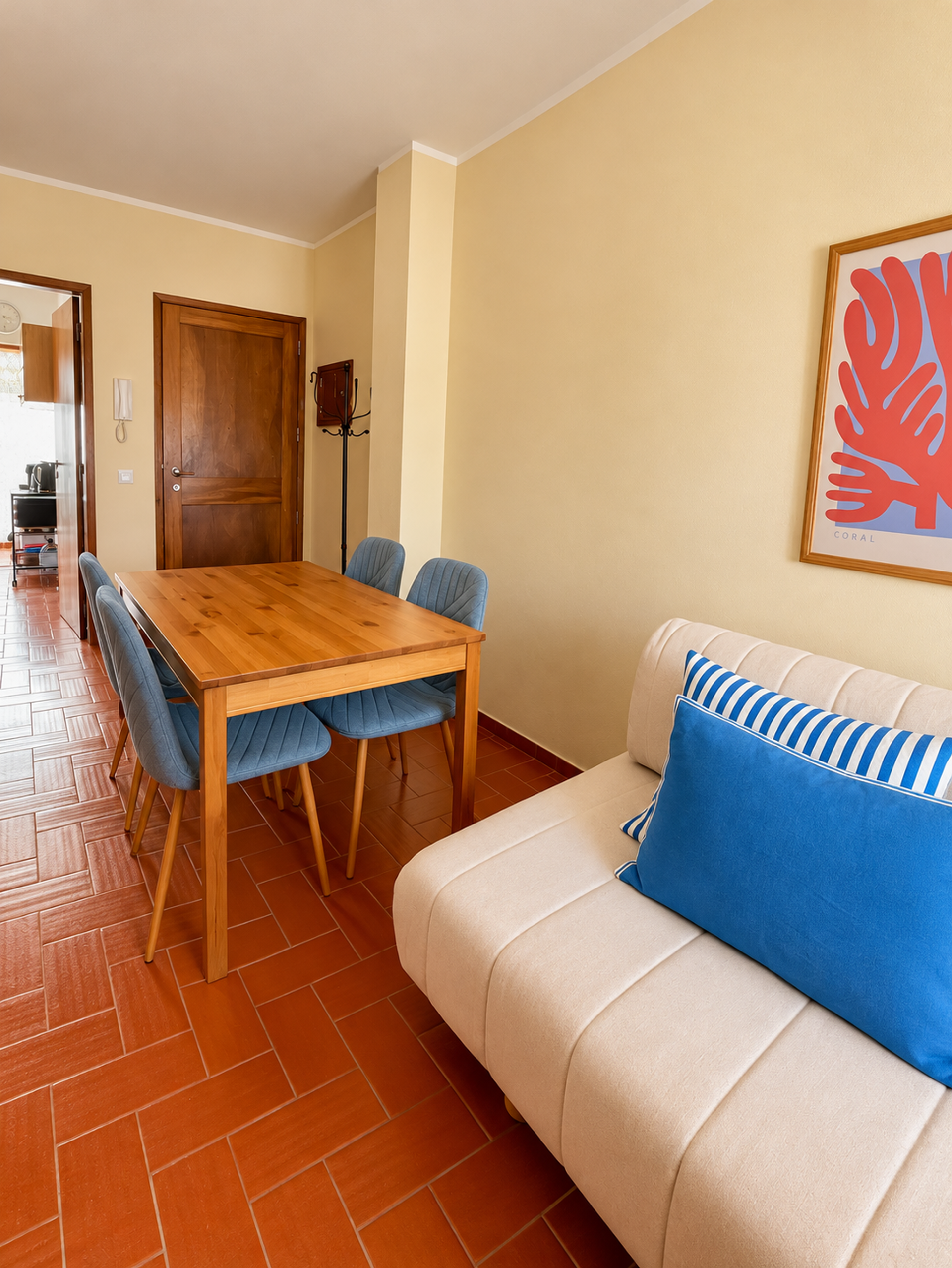 Dining table and sofa