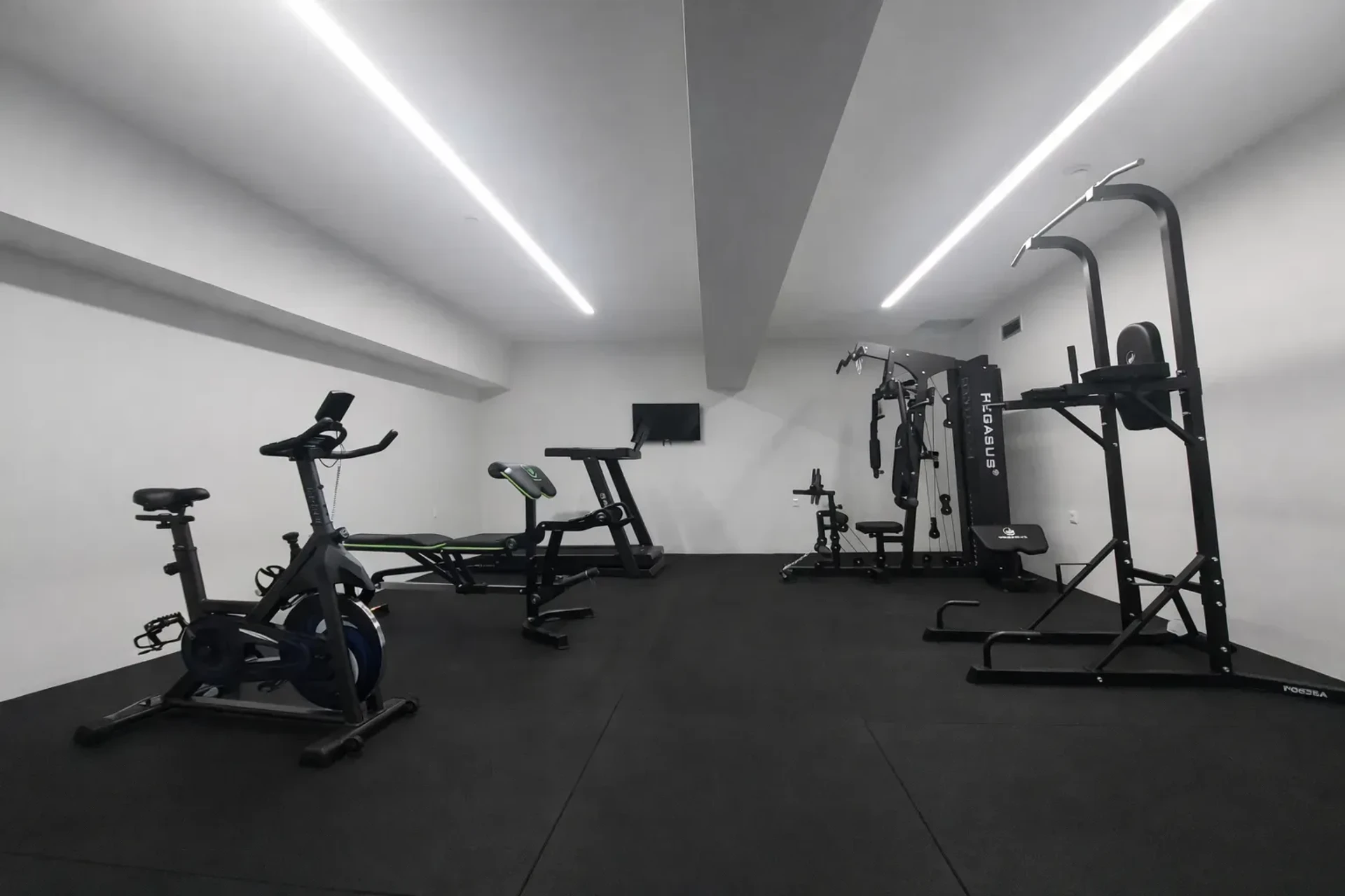 Well-equipped fitness gym room
