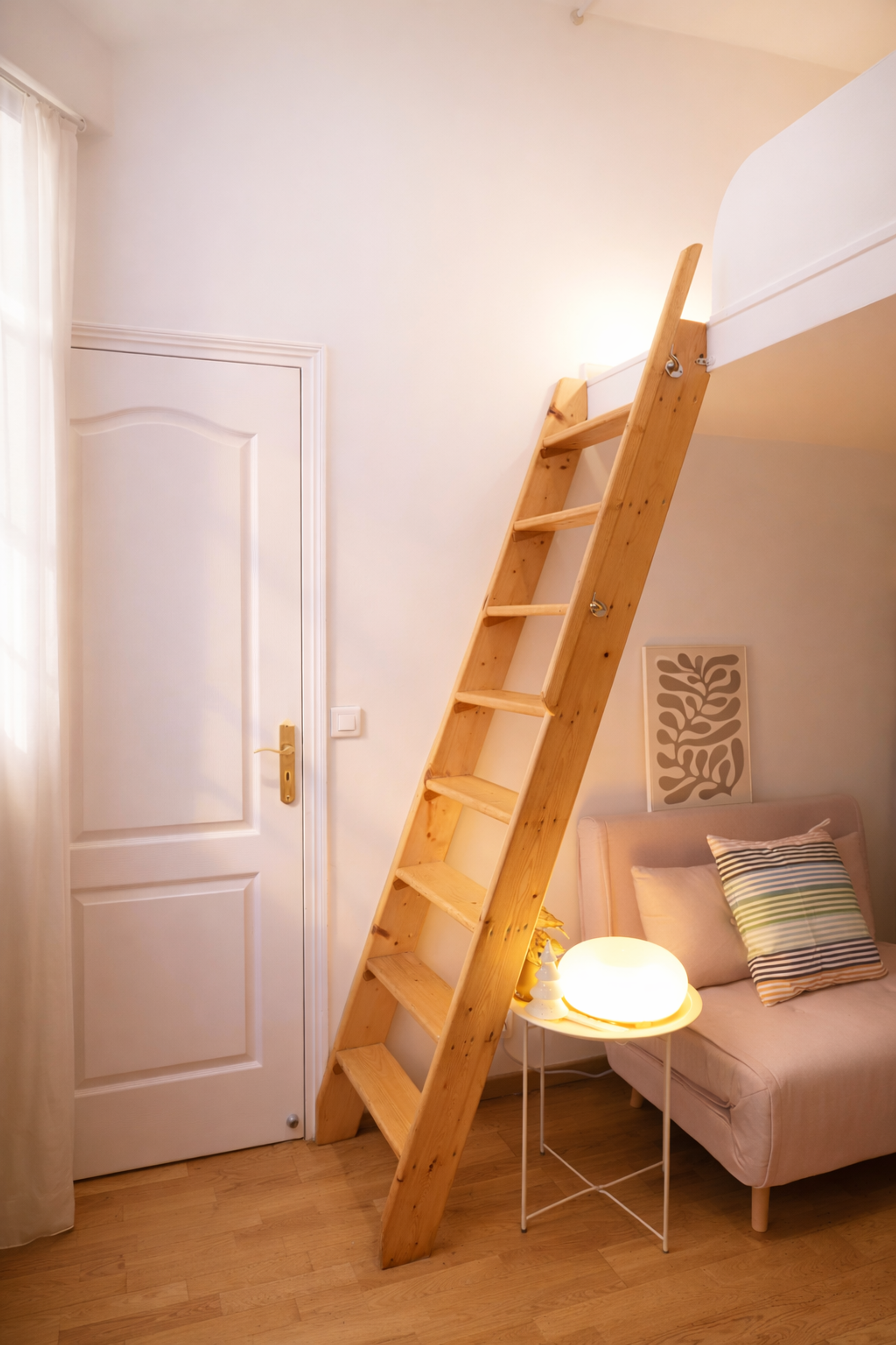 Bedroom with loft ladder