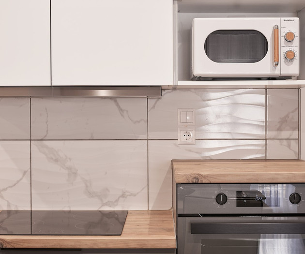 The stove top, oven and microwave