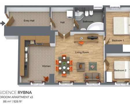 R13 Serviced Luxury Two-Bedroom Apartment |Center