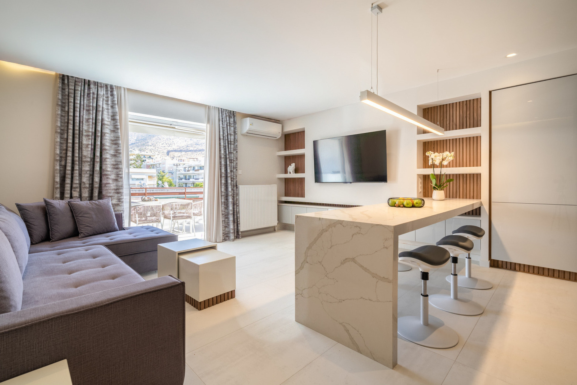 open plan living dining kitchen area
