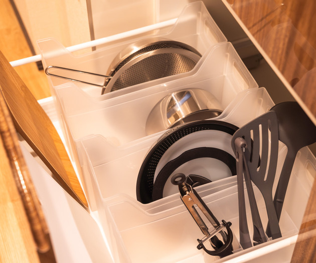 Kitchen drawer with utensils
