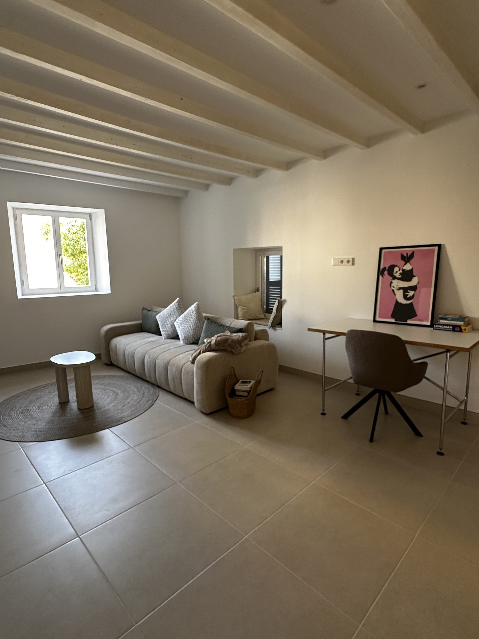 Living room with sofa and desk
