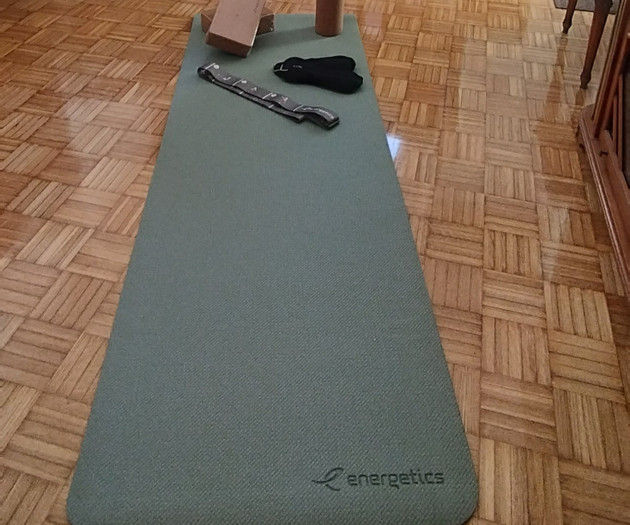 Yoga mat with accessories