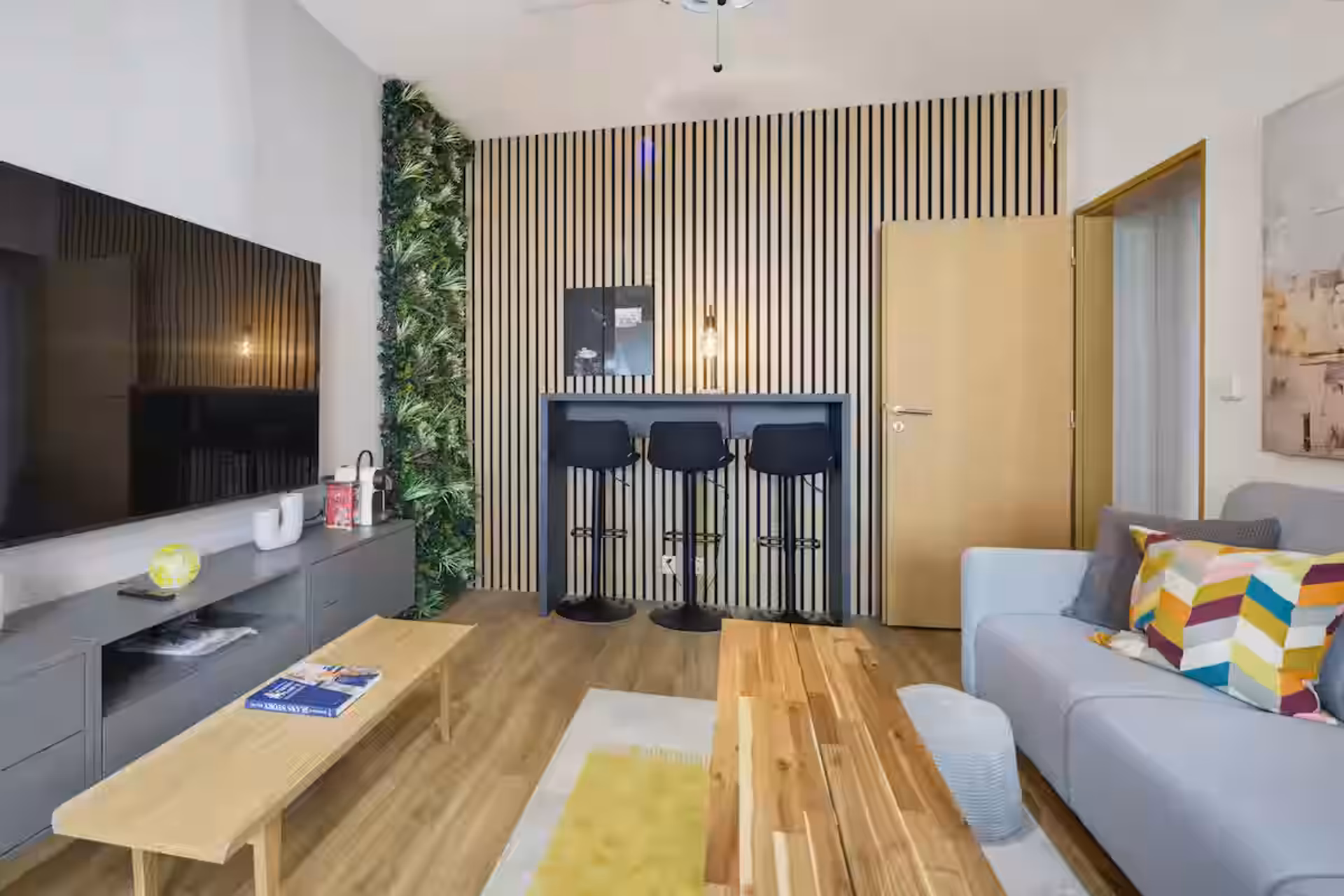 Living room with bar seating