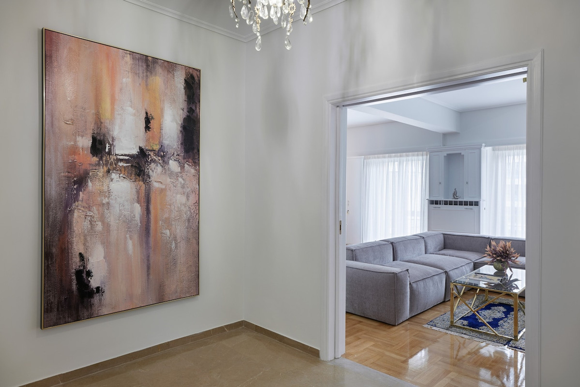 The spacious living room