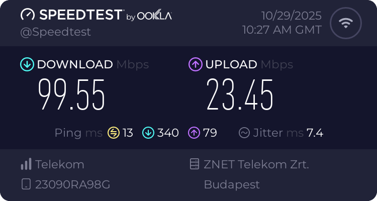 Speedtest.net result