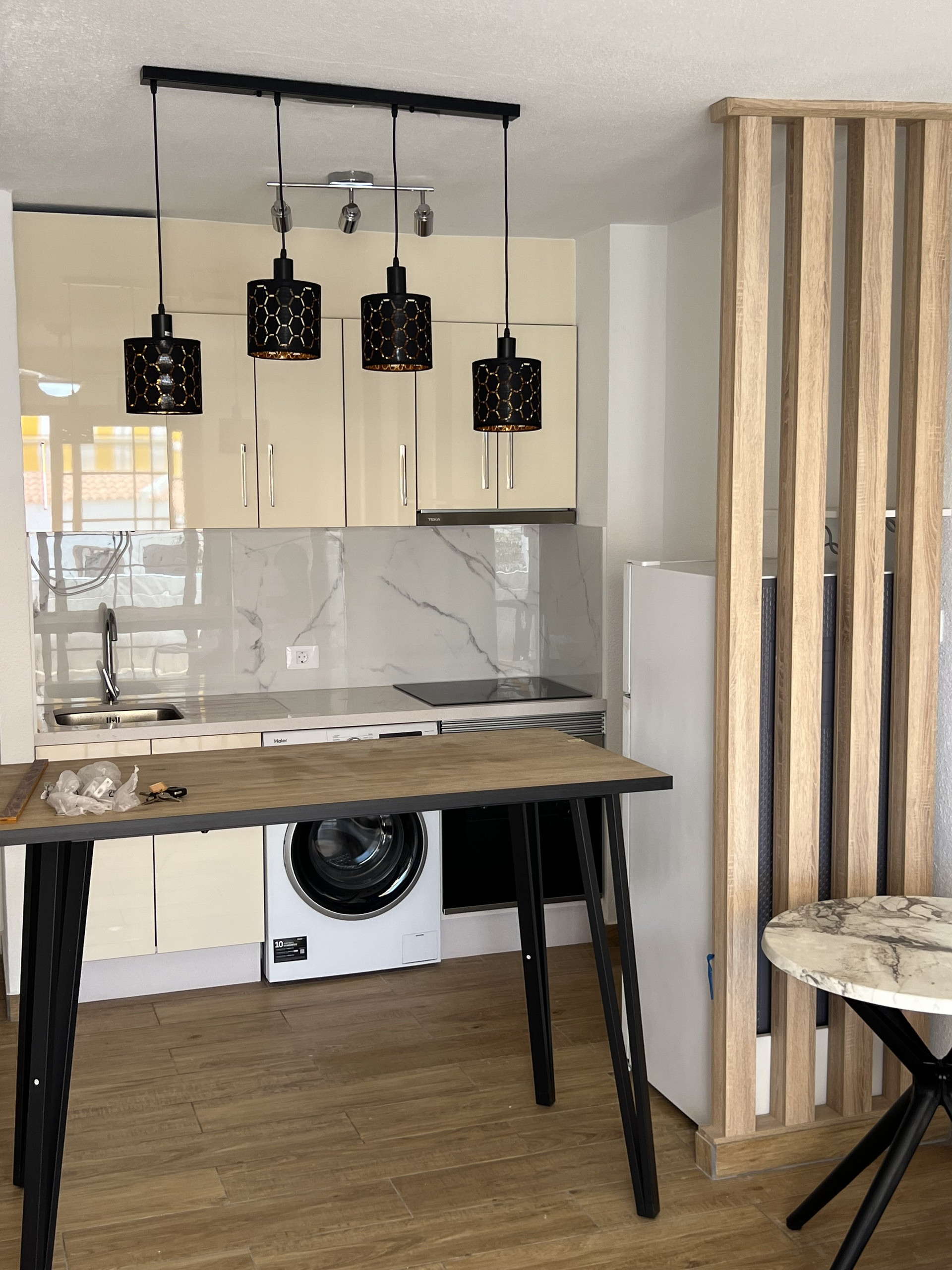 Open plan living and kitchen area