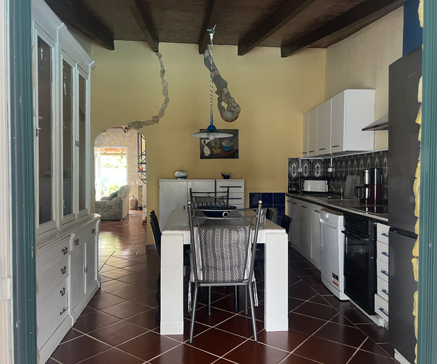 4T House with a camin, big pool + BBQ place