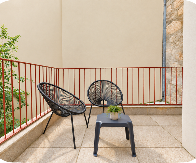 Terrace with two chairs