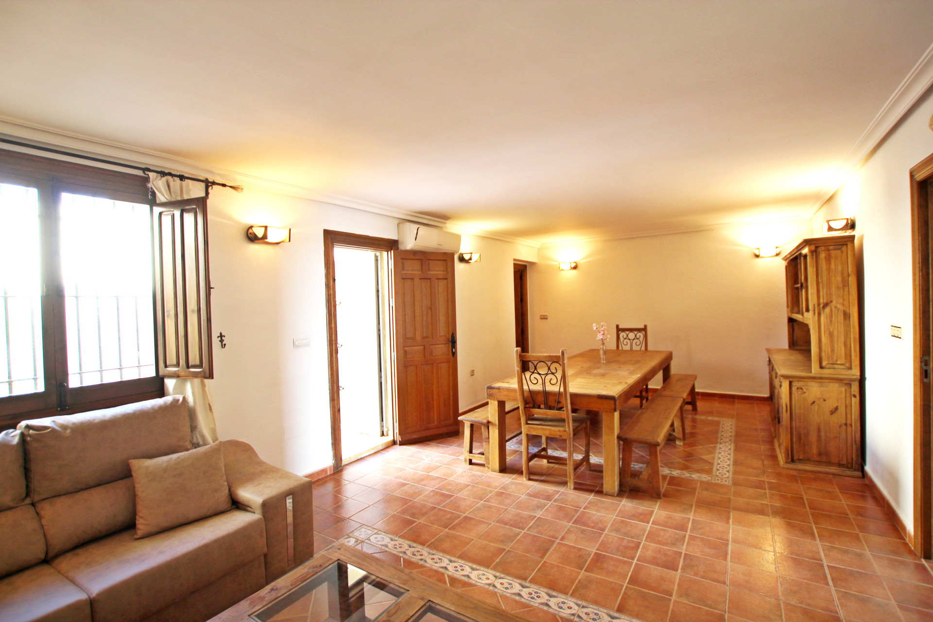 Dining room with wooden table