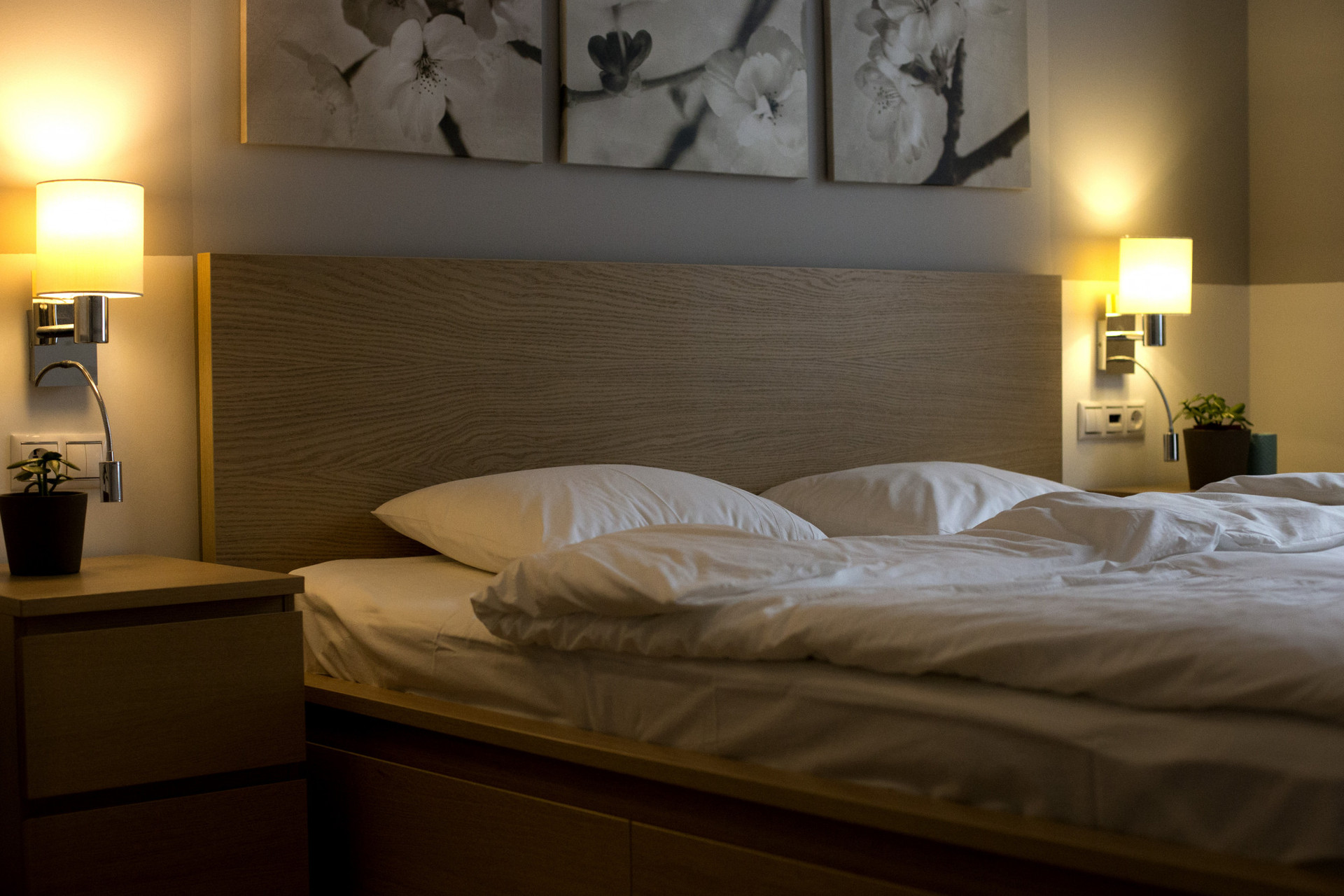 Bed with comfortable mattress
