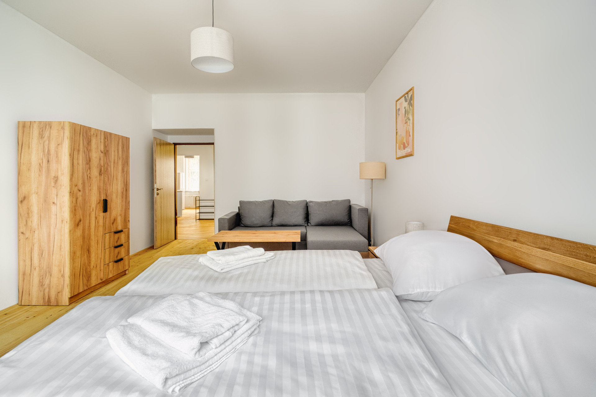 Bedroom with sofa and bed