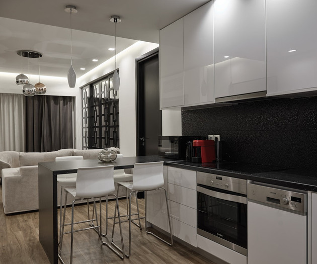 The full equipped kitchen