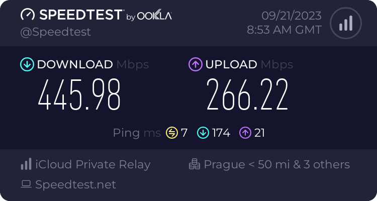 Speedtest.net result