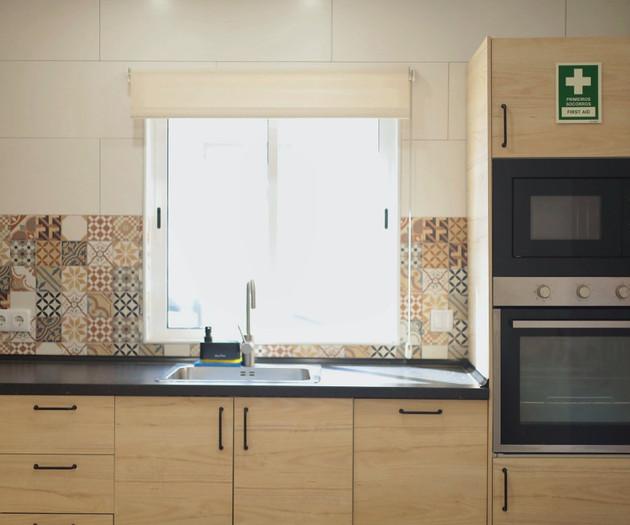 Kitchen sink and oven area