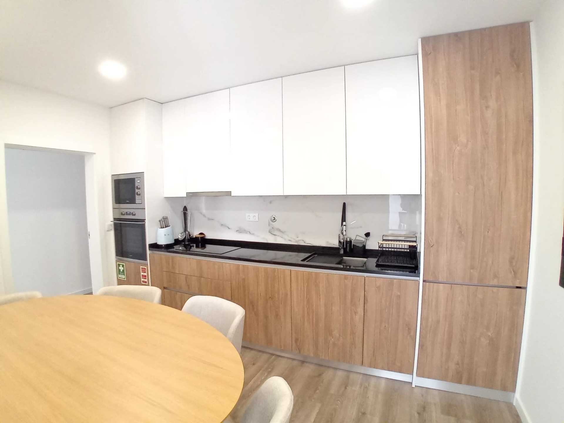 Kitchen with wood cabinetry