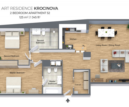 KROC 52-2Bedroom Apartment quite location |Centrum