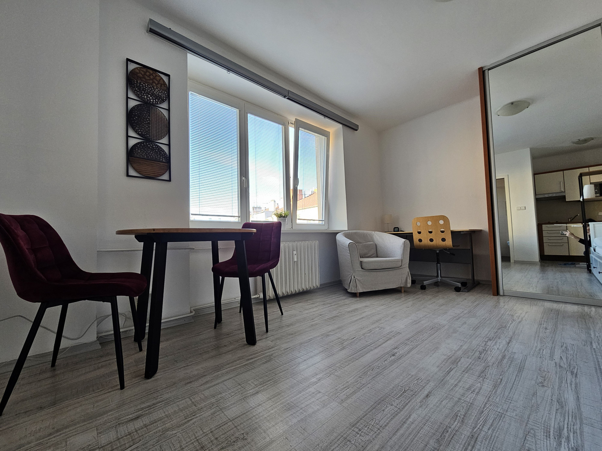 Dining area with table and chairs