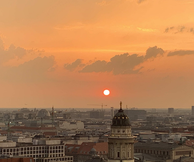 Sunset over Berlin skyline