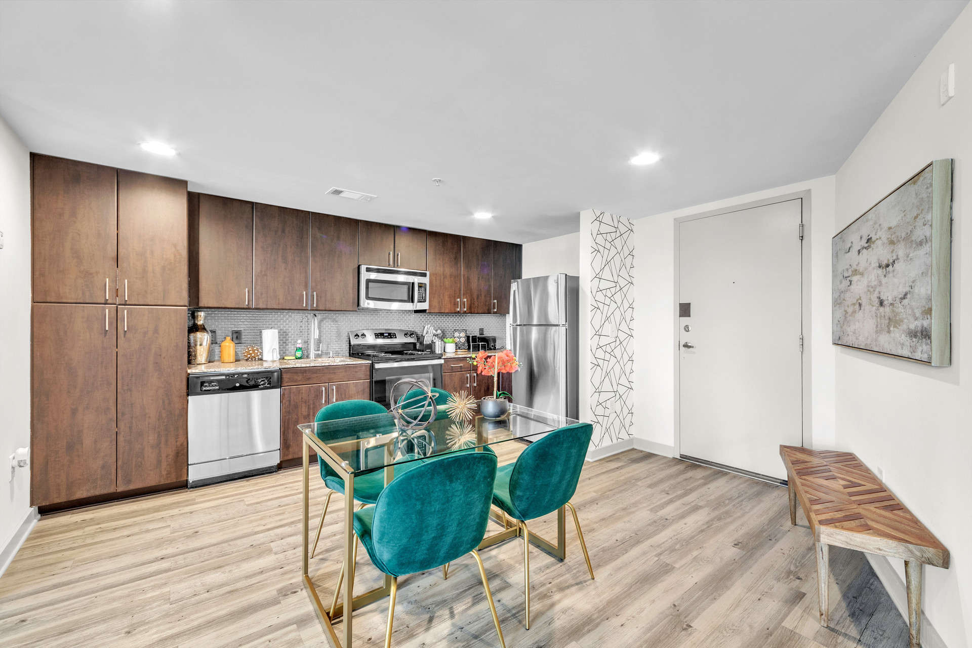 Kitchen with dining table setup