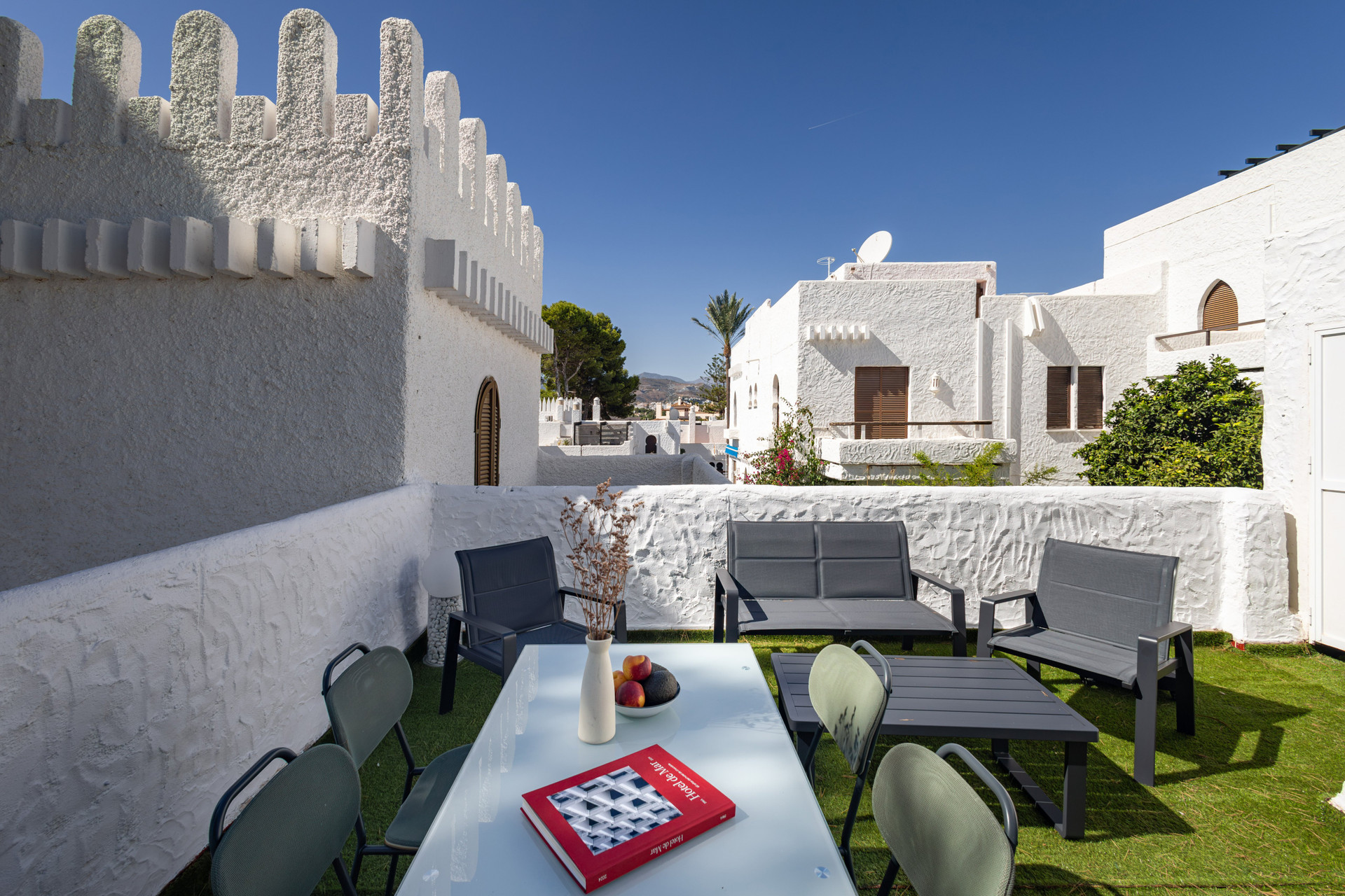 Rooftop terrace with seating areas