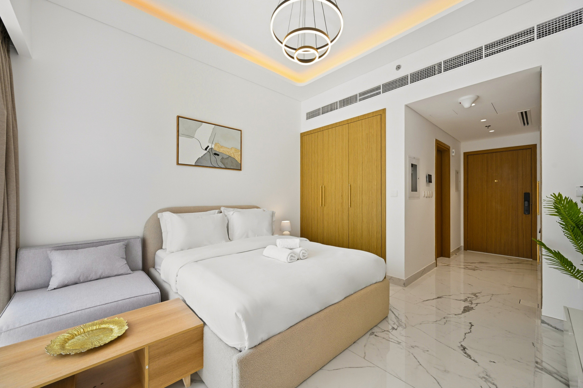 Bedroom leading to entrance hall