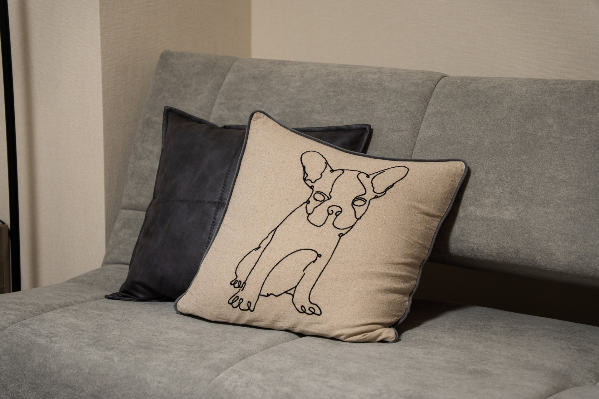 Sofa with decorative cushions