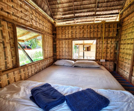 A cozy and stylish bamboo bungalow