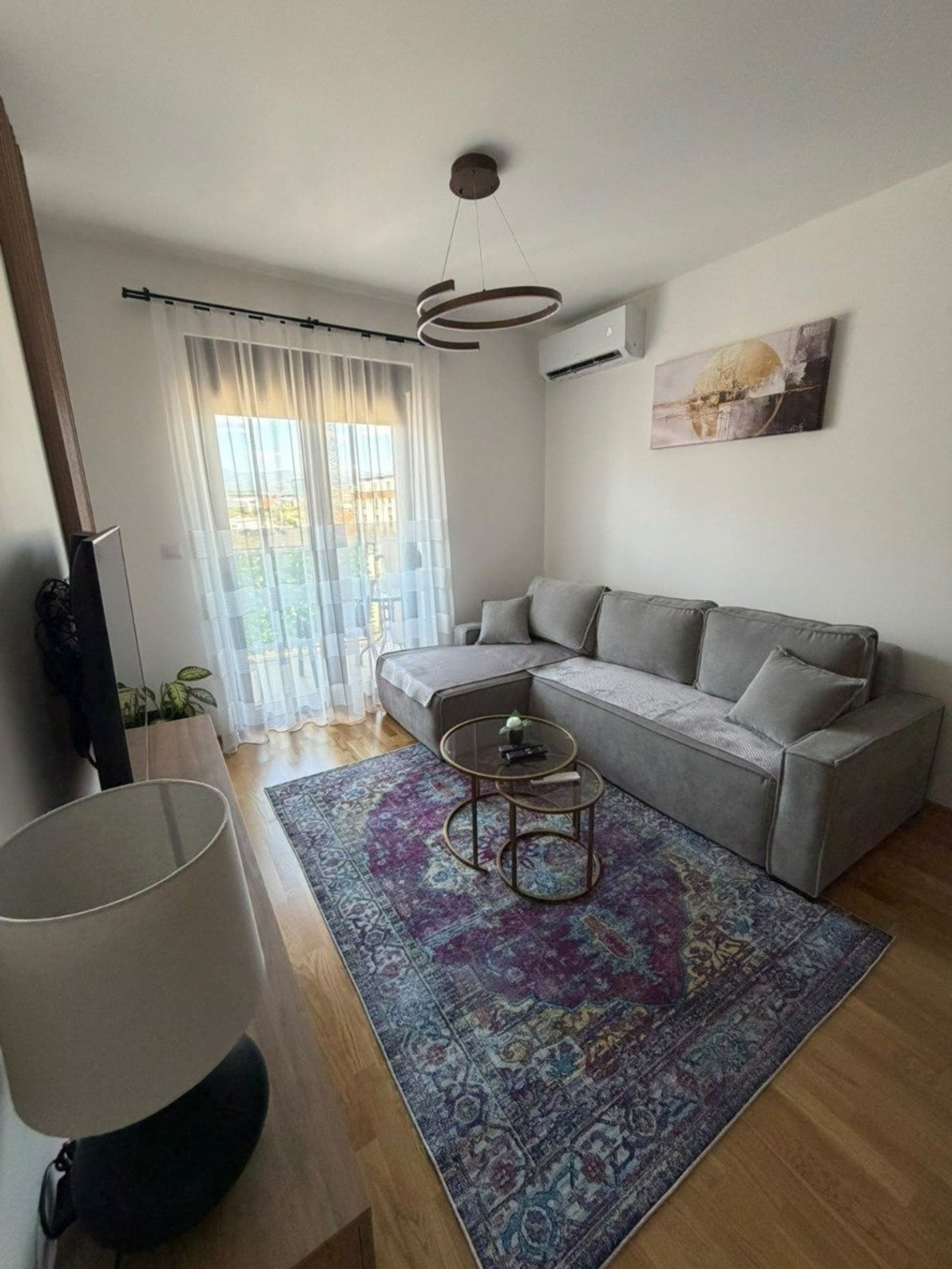 Living room with sectional sofa view