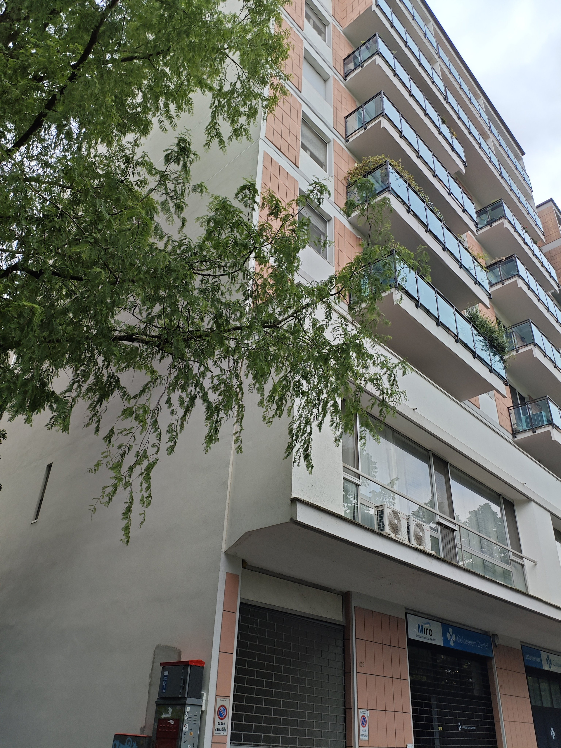 Building facade view from street