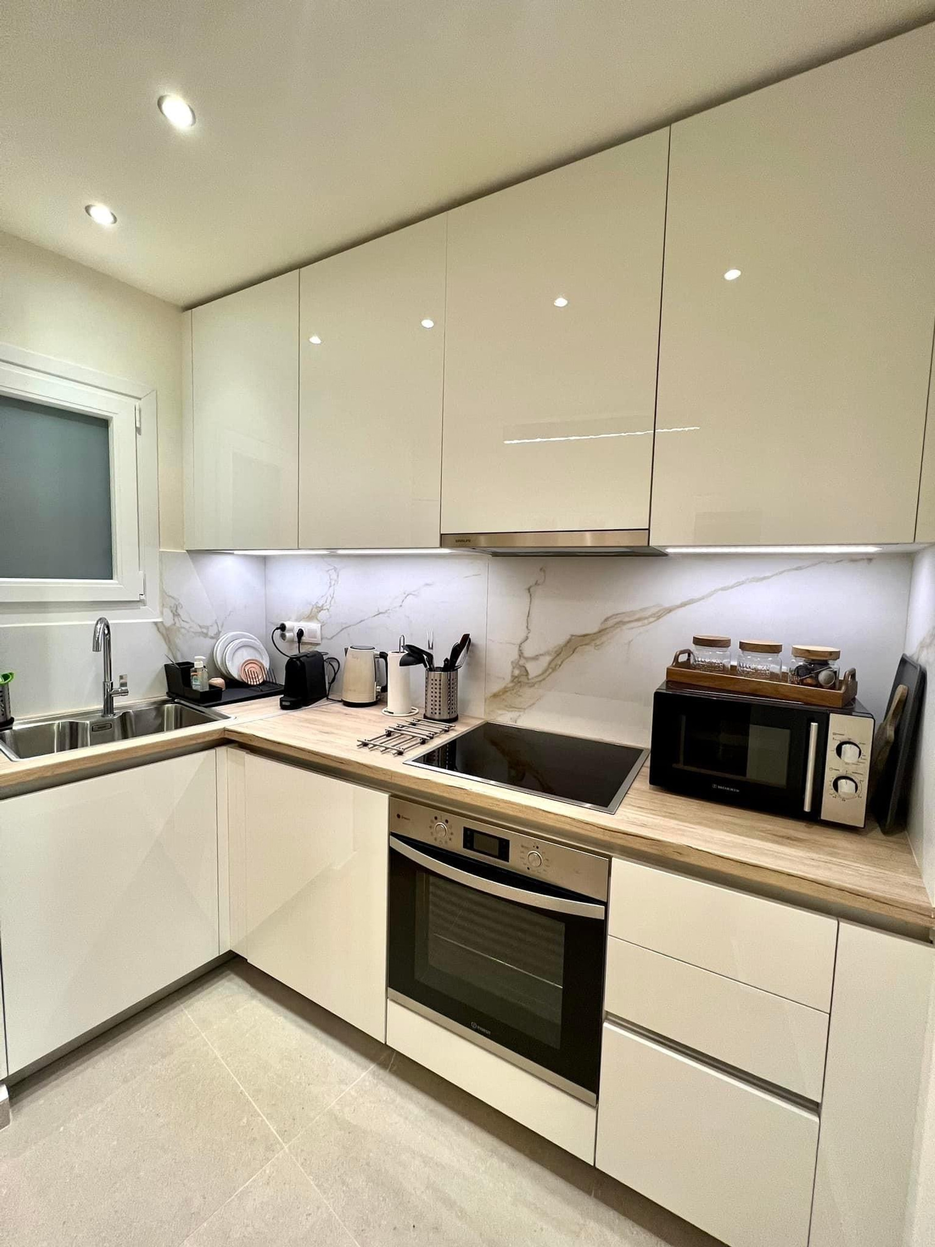 Kitchen counter and cabinets