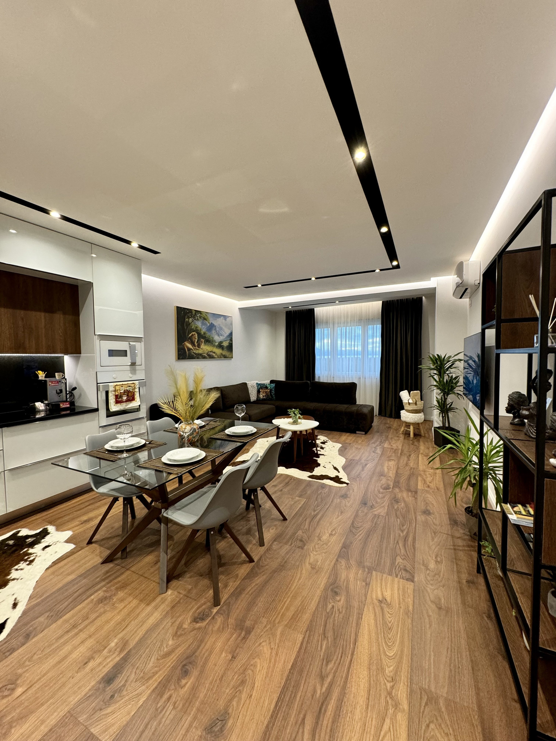 Spacious open-plan living room