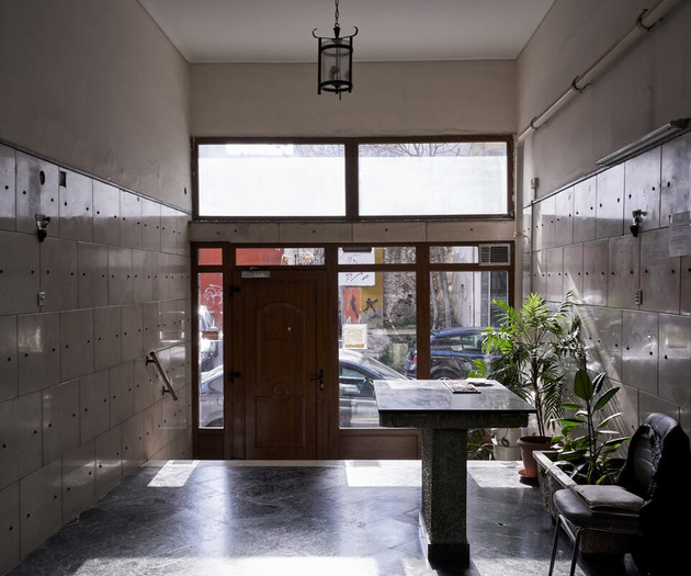 The building's entrance area