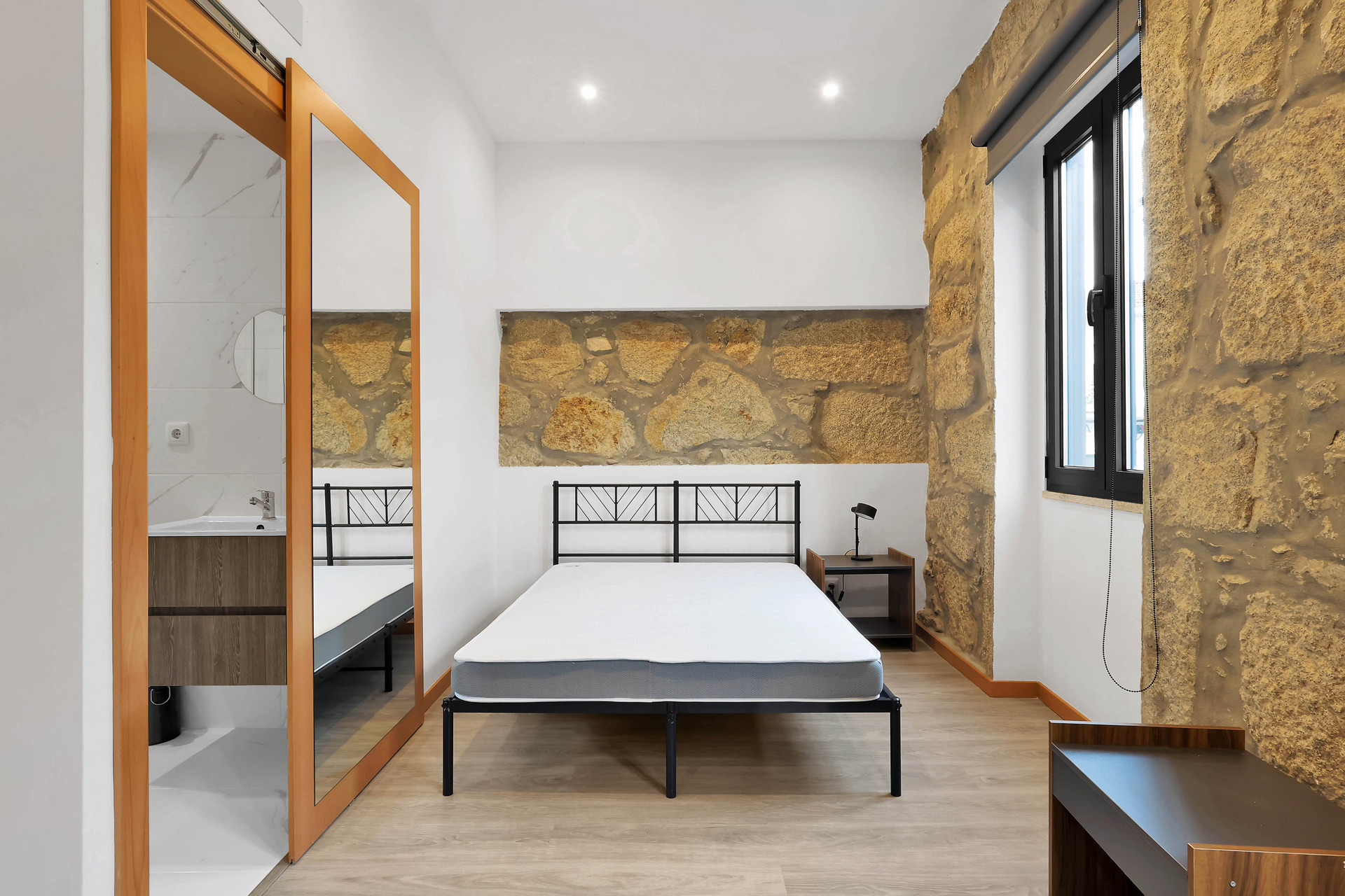Bedroom with two windows