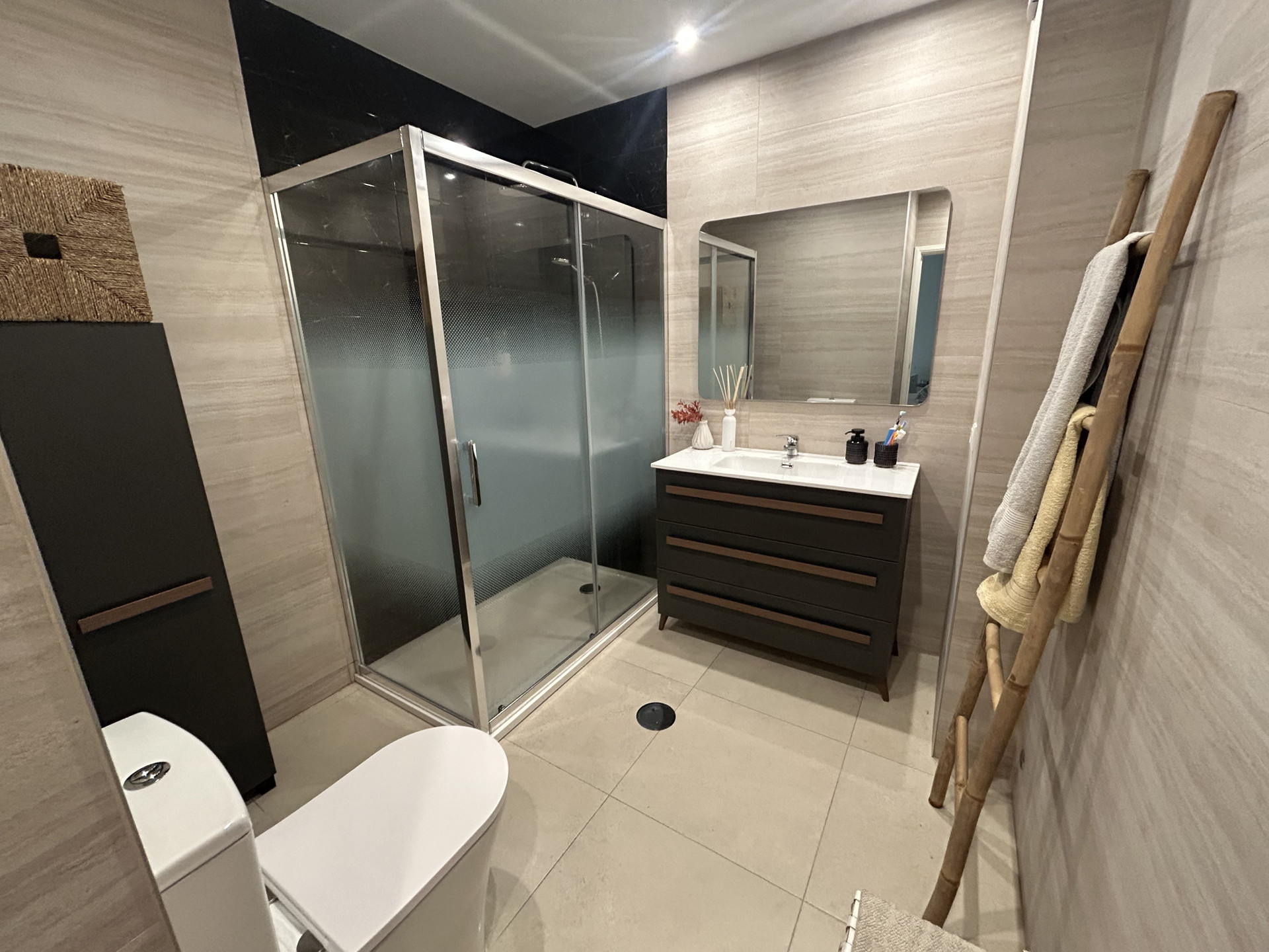 Modern bathroom with shower
