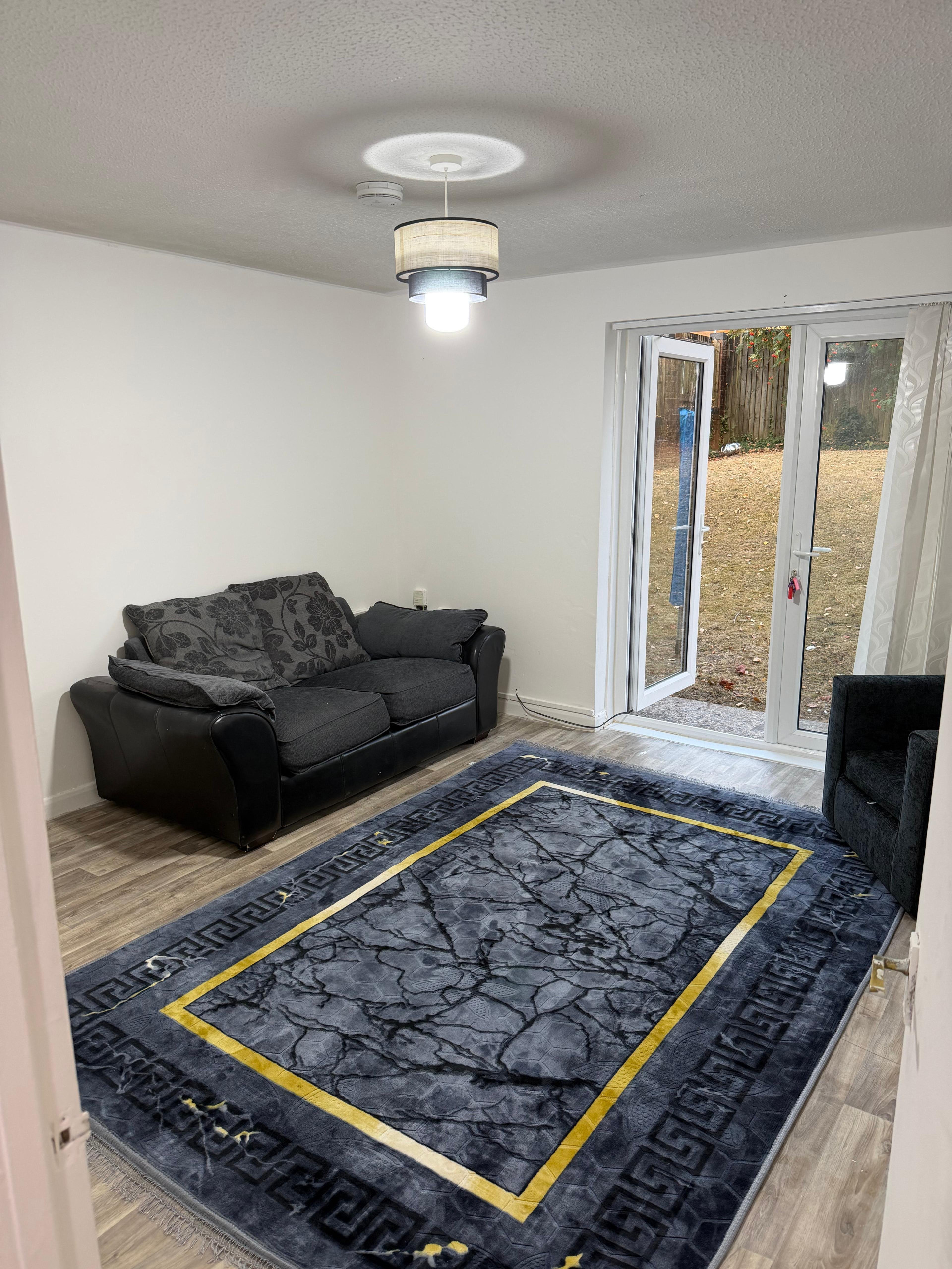 Living room with sofa and rug