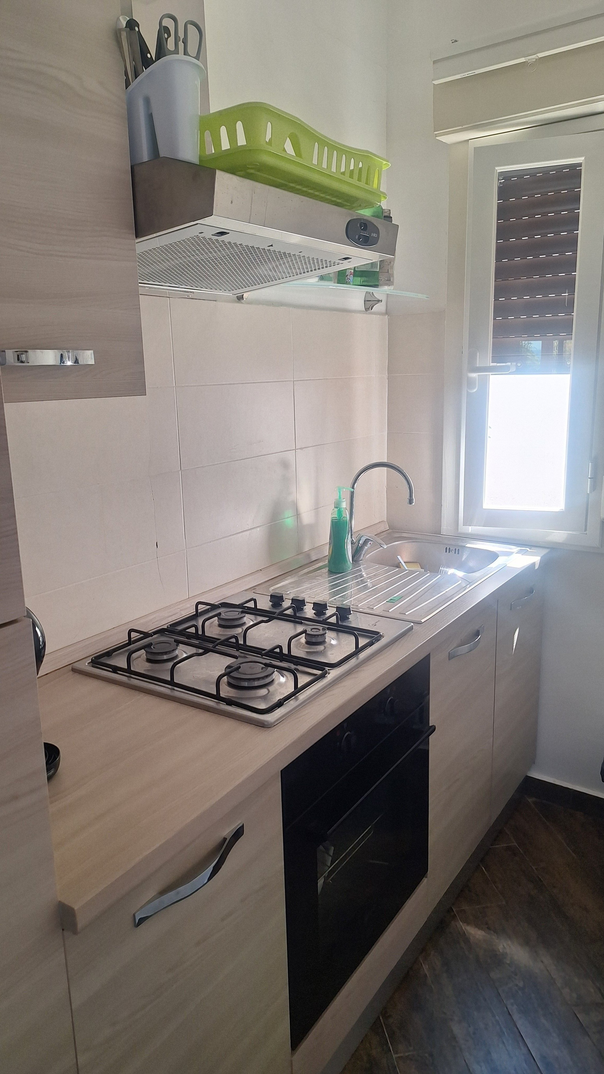 Modern kitchen stovetop and sink