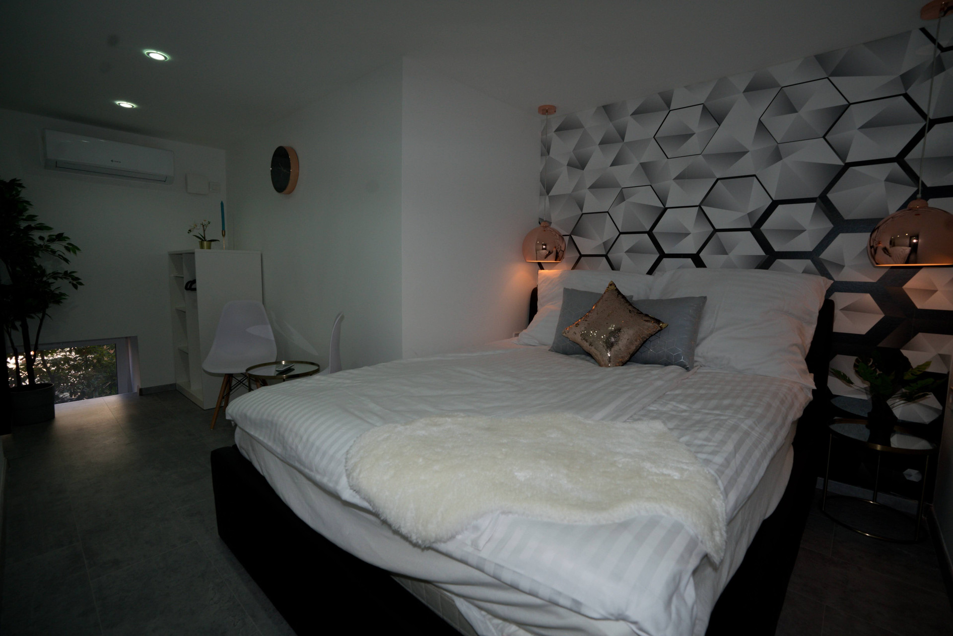 Bedroom with cozy lighting