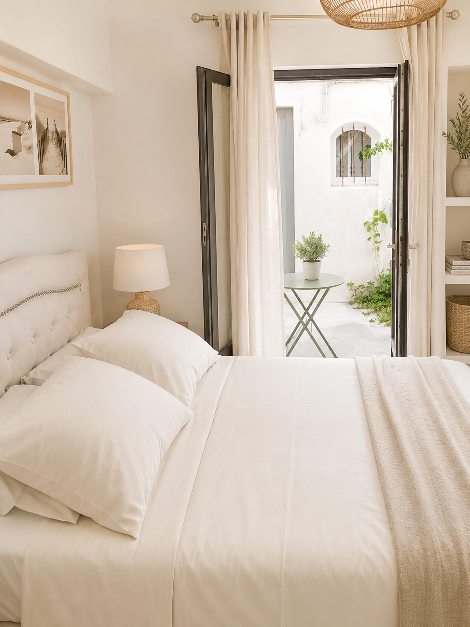 Bedroom with courtyard access