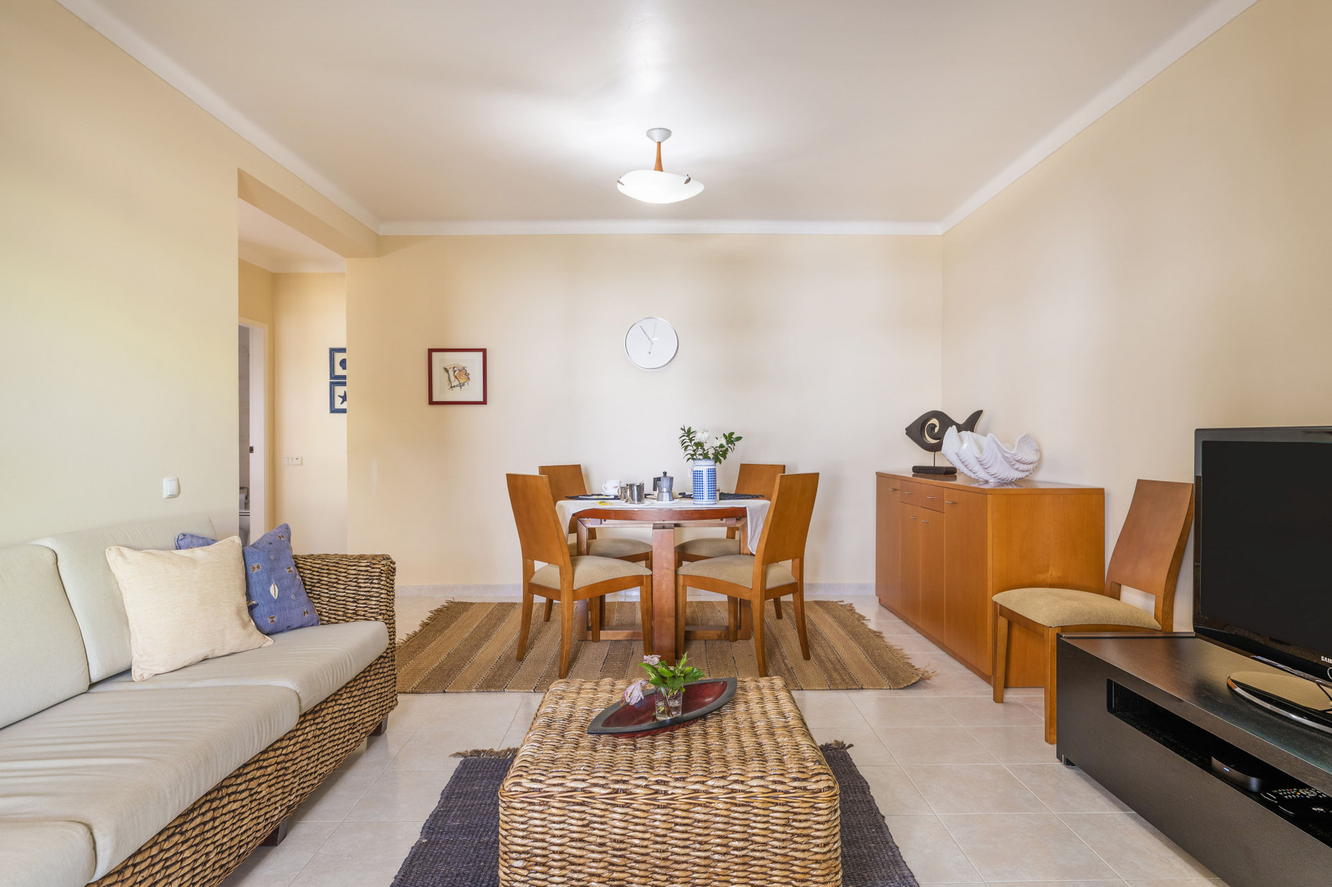 Living Room with Flat Screen TV, A/C and Terrace Access