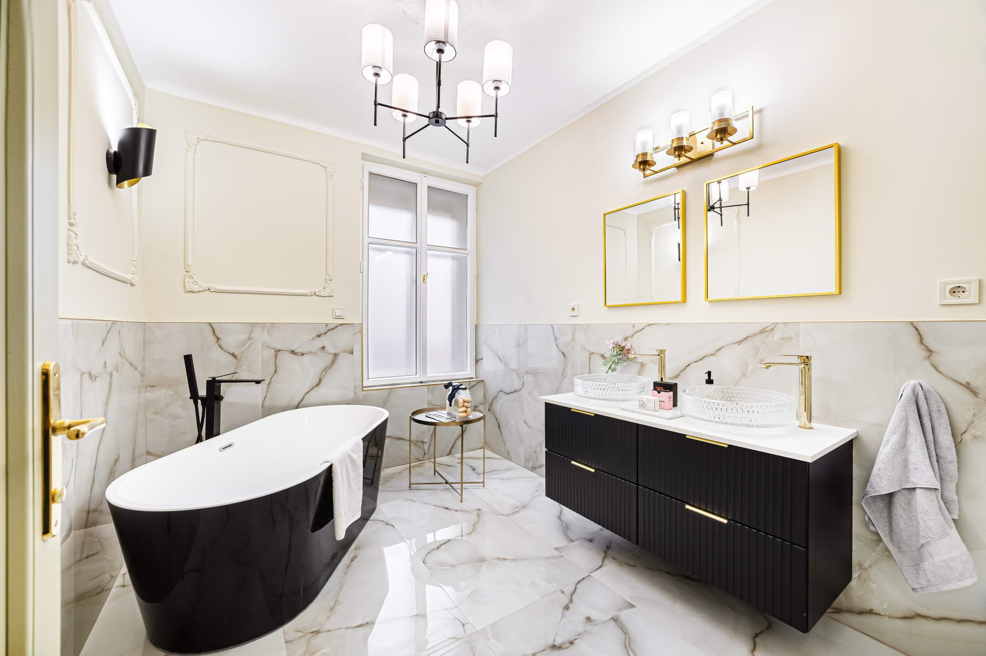 Luxury bathroom with soaking tub