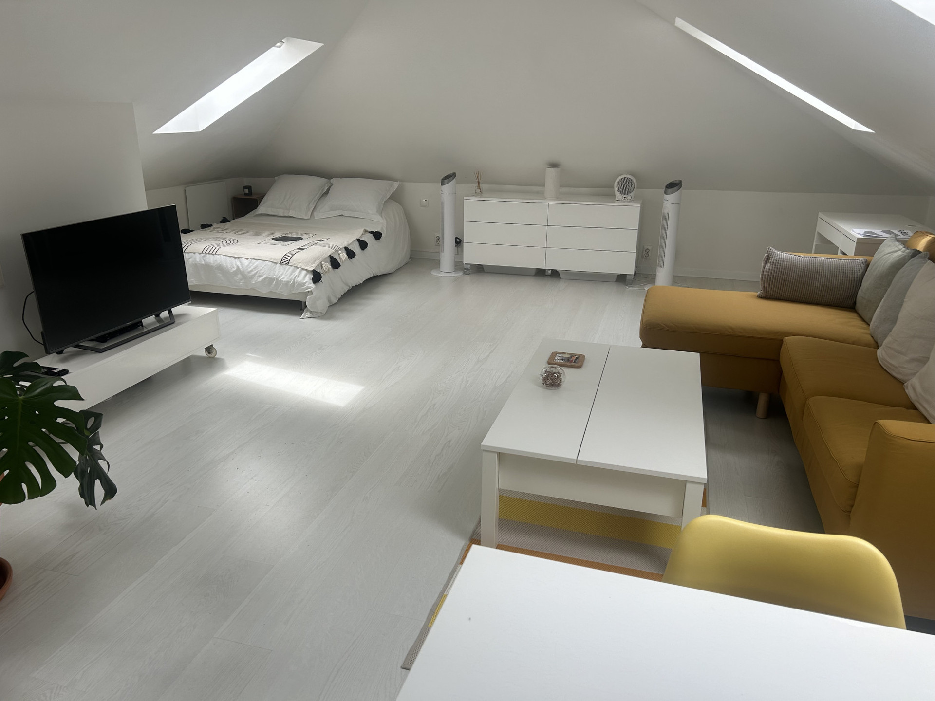 View of living & sleeping area