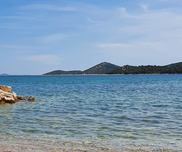 Rocky beach with clear water